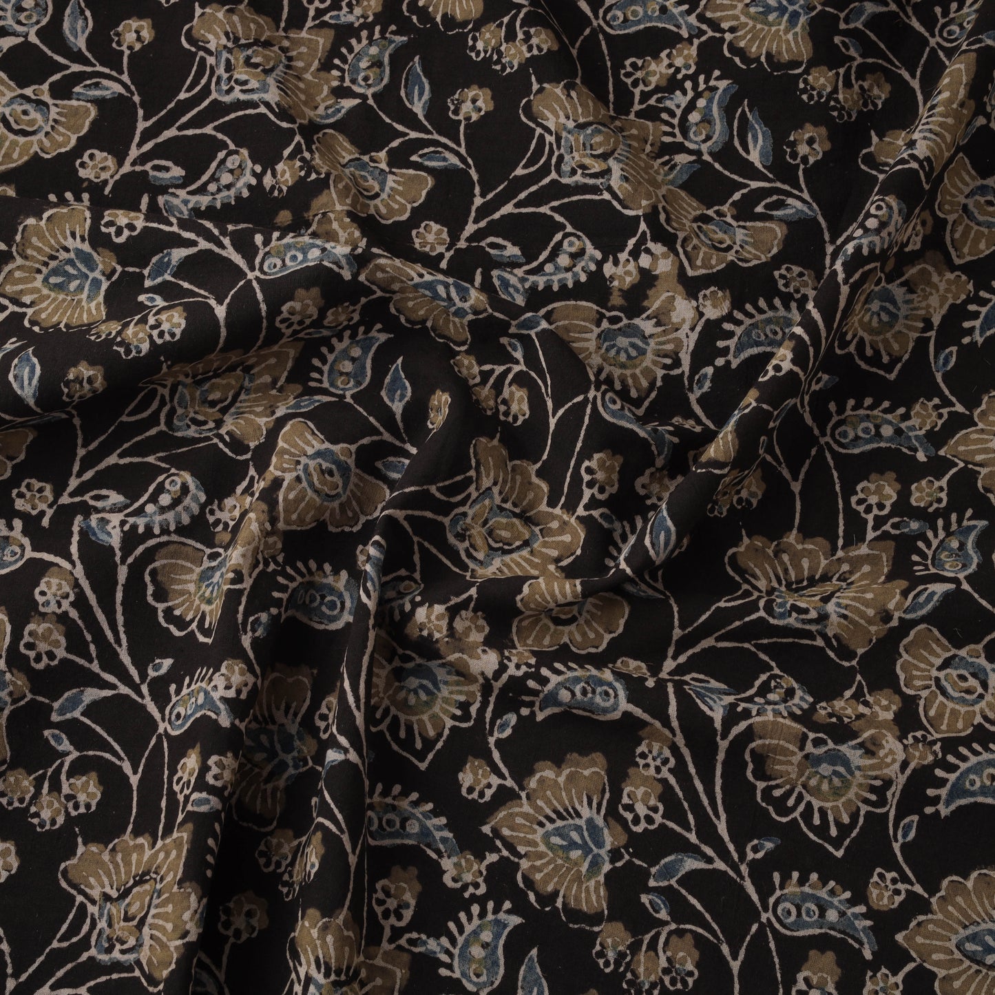 Black - Kutch Hand Block Print Natural Dyed Cotton Ajrakh Fabric 30