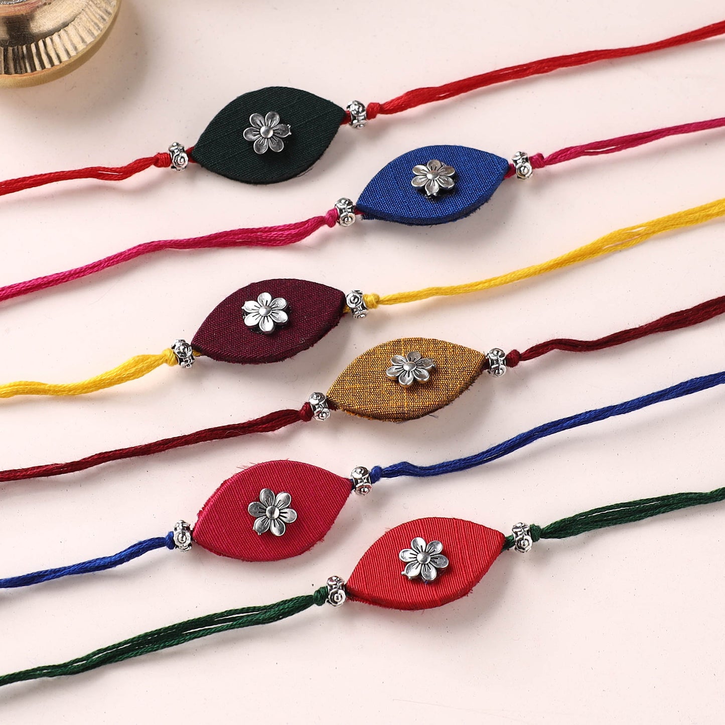 Handmade Kundan Work Rakhi (Assorted - Set of 6) 10