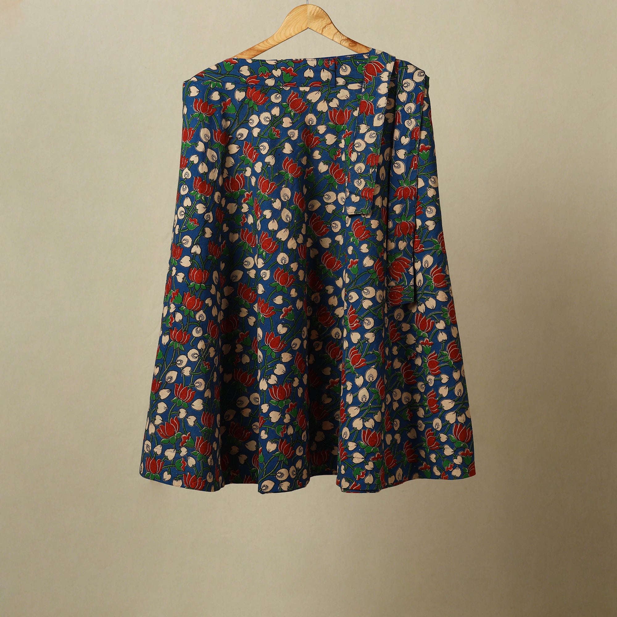 Brown - Block Printed Cotton Wrap Around Kalamkari Skirt 07