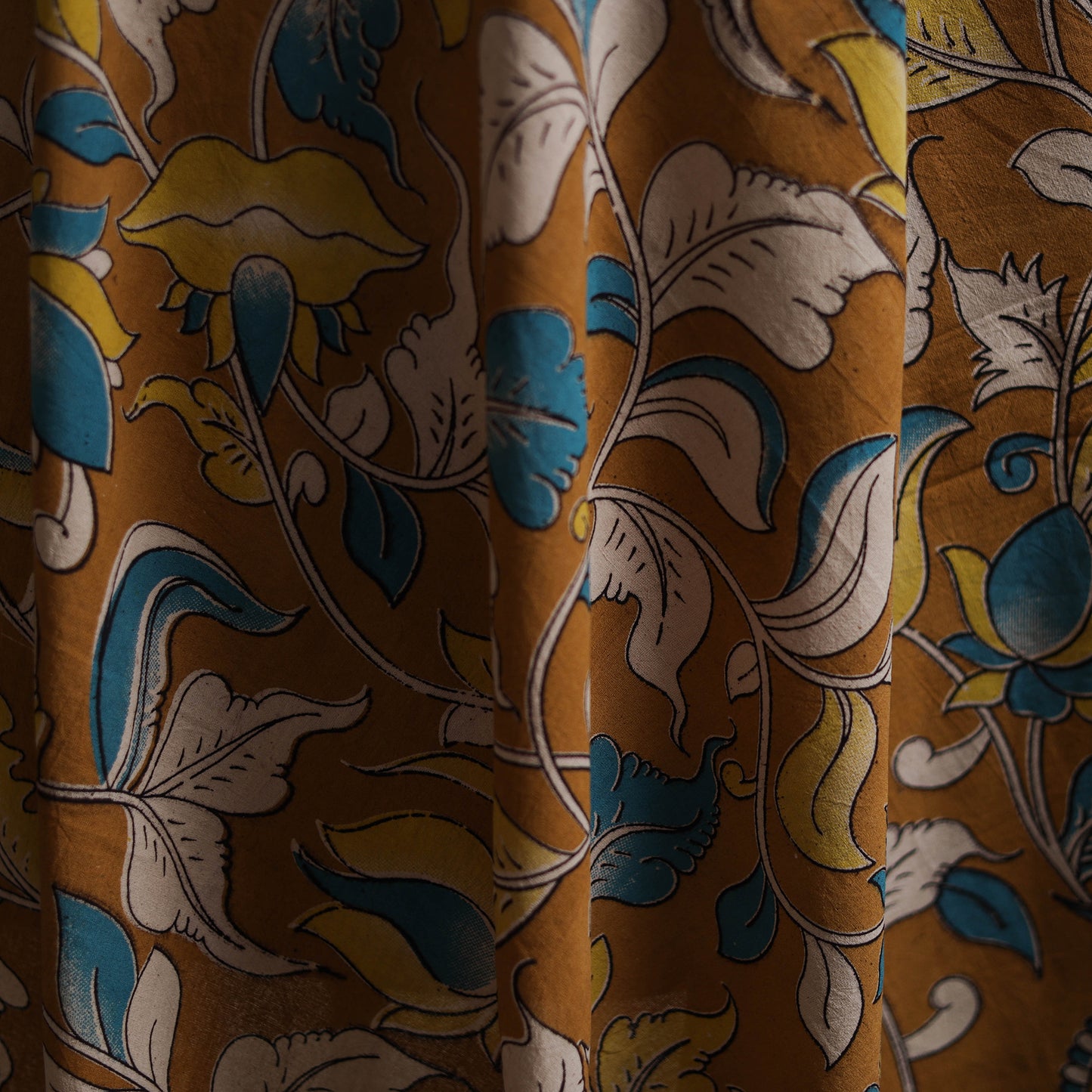 Yellow - Kalamkari Printed Cotton Fabric 12