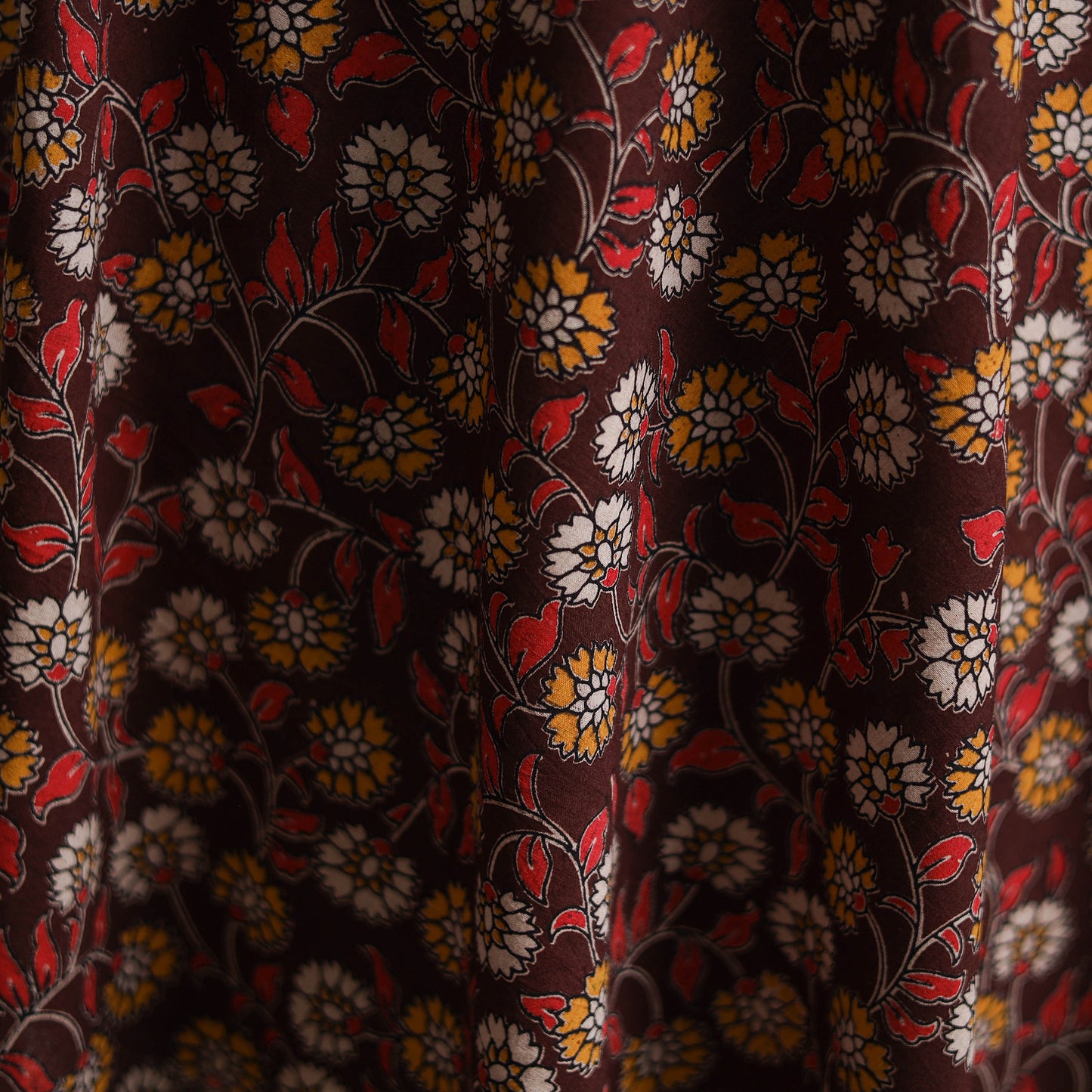 Maroon - Kalamkari Printed Cotton Fabric 35