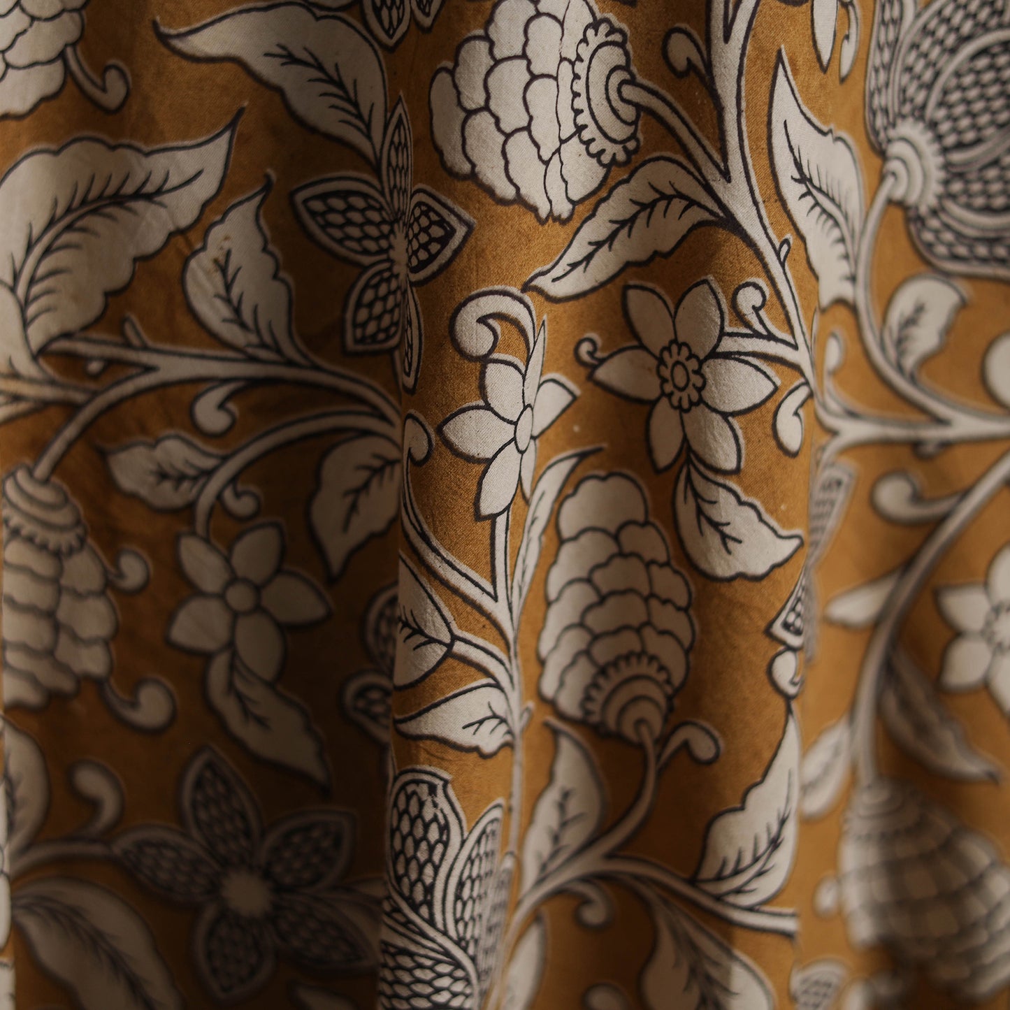 Yellow - Kalamkari Printed Cotton Fabric 40