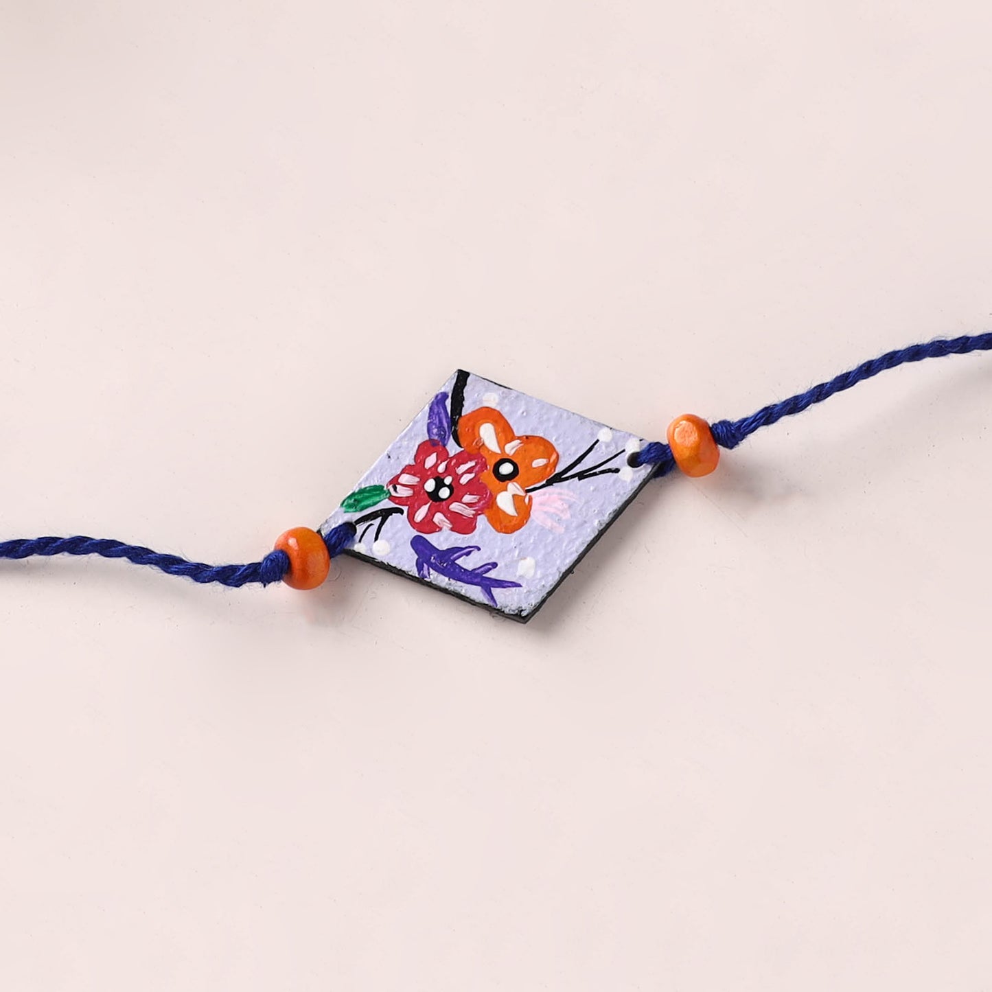 Mandala Art Handpainted Wooden Rakhi 68