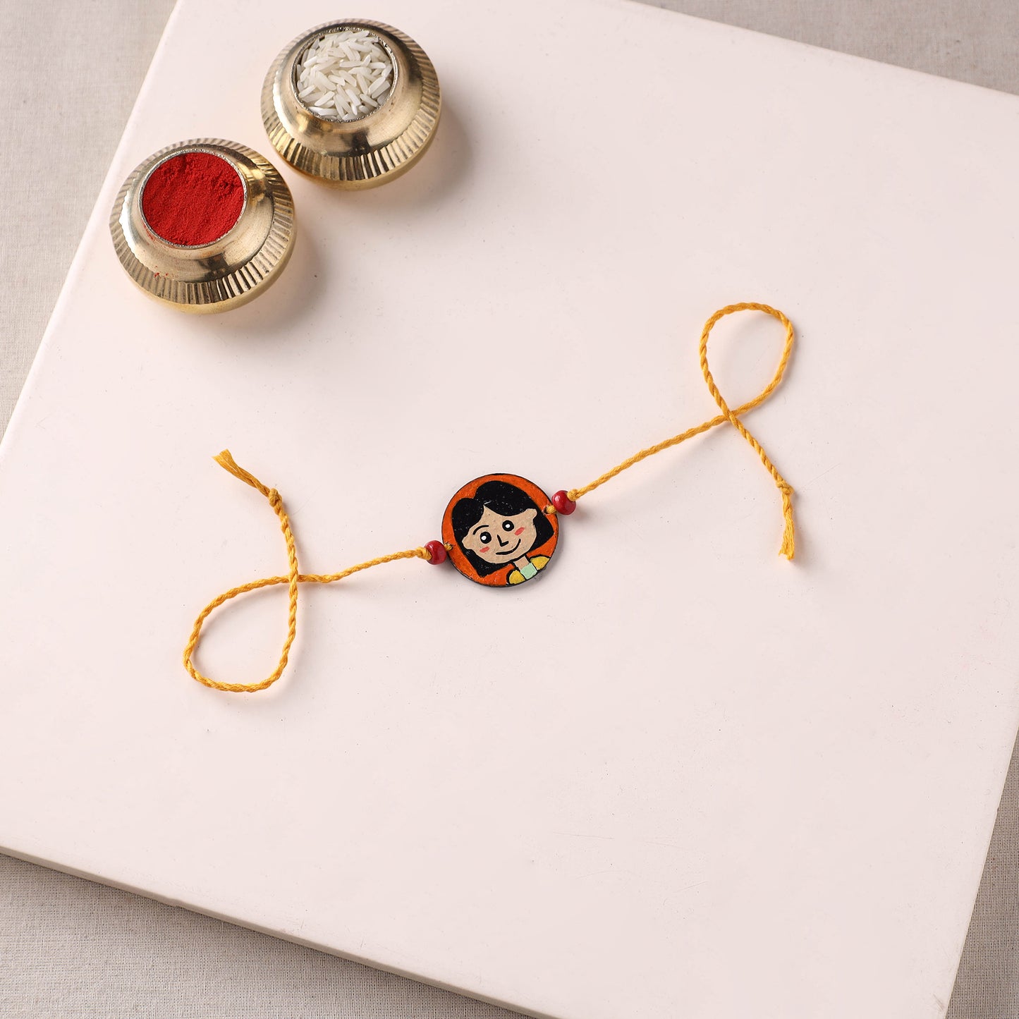 Girl - Handpainted Wooden Rakhi for Kids 04