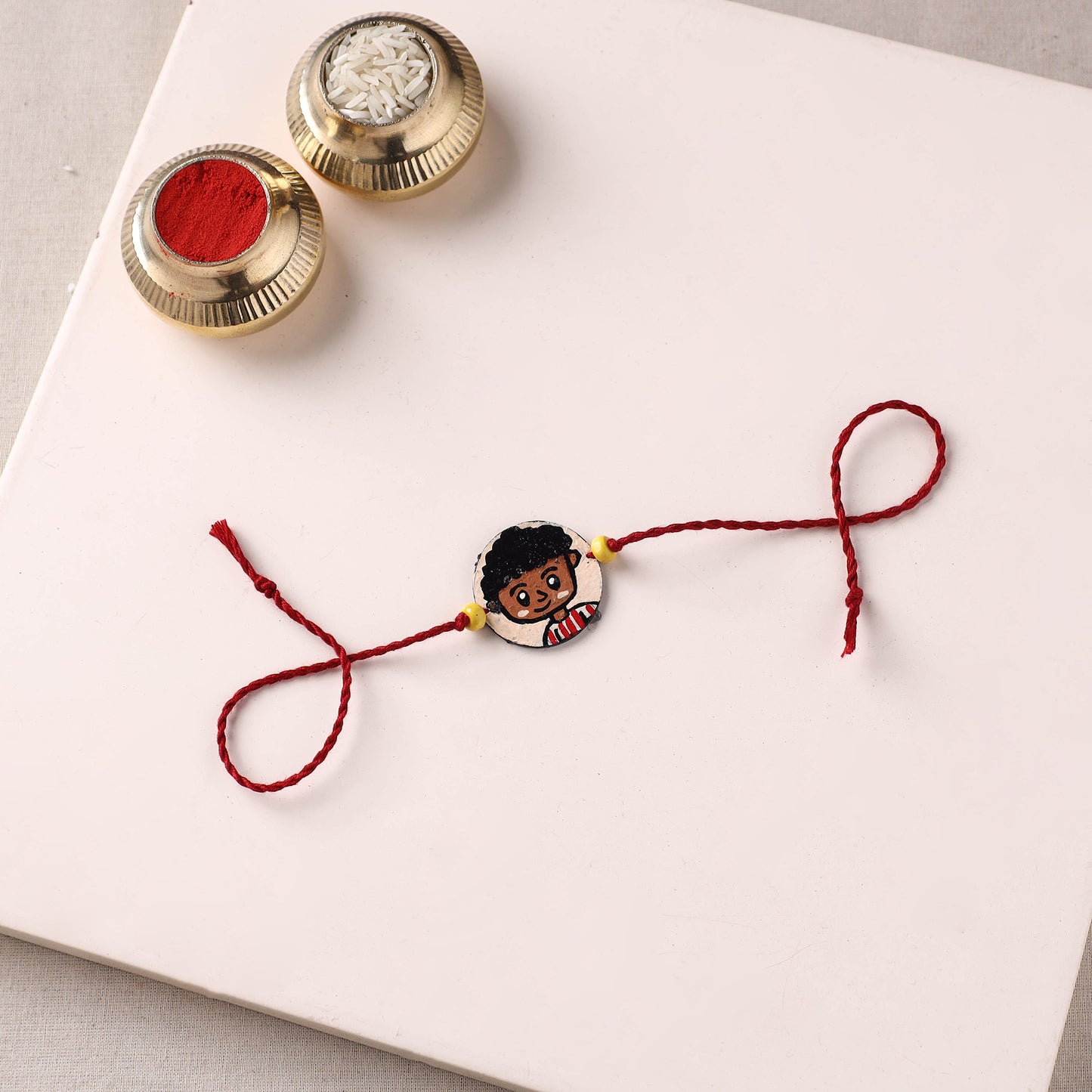 Boy - Handpainted Wooden Rakhi for Kids 05