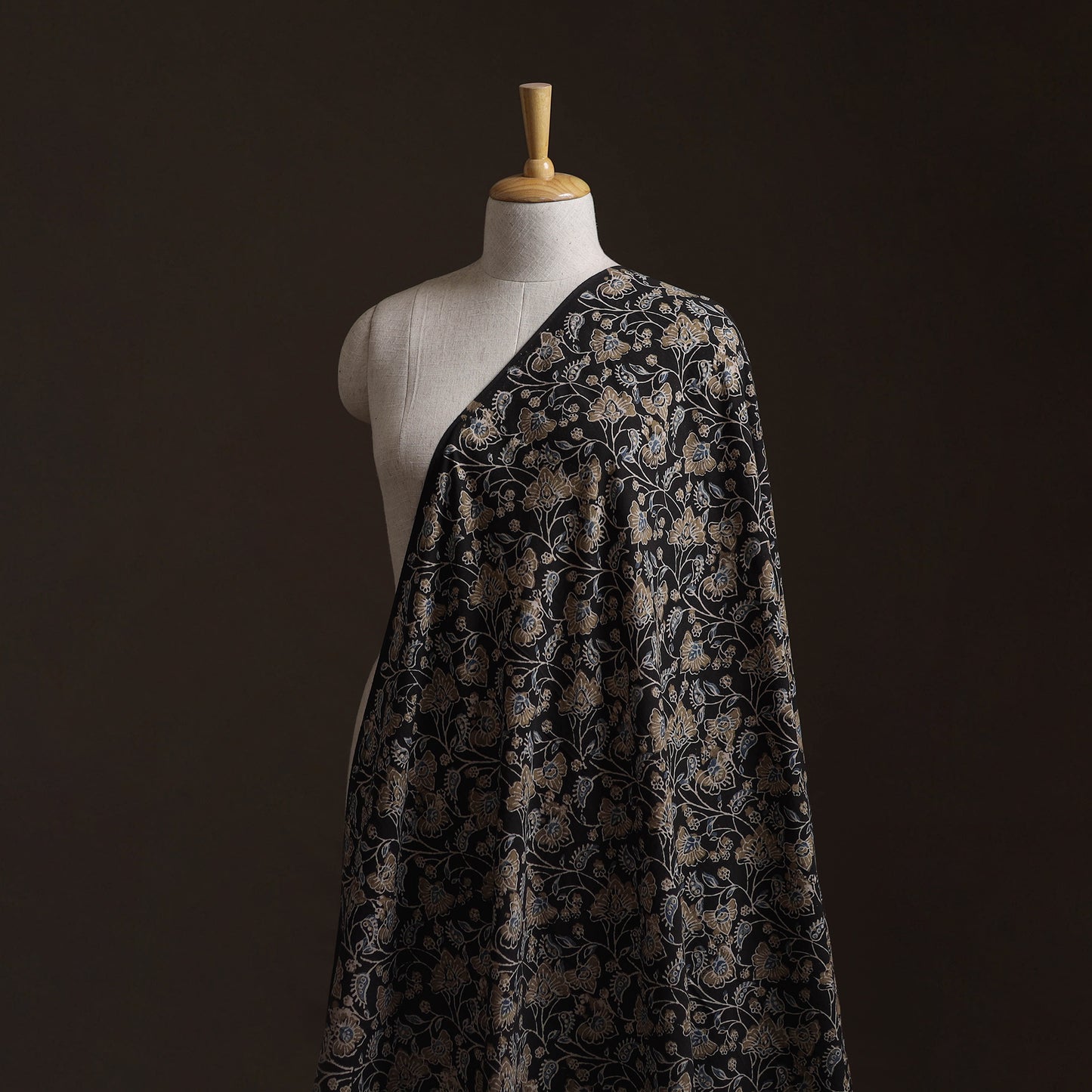 Black - Kutch Hand Block Print Natural Dyed Cotton Ajrakh Fabric 30