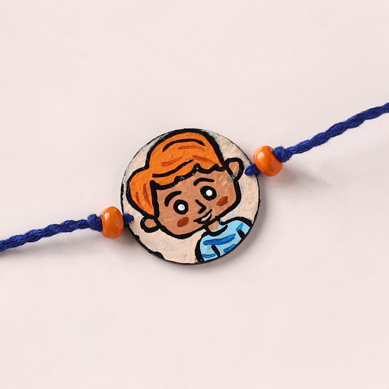 Boy - Handpainted Wooden Rakhi for Kids 06