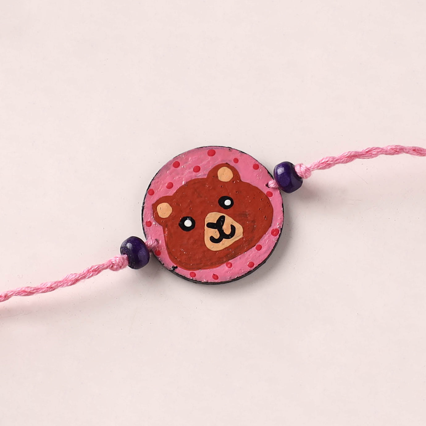 Bear - Handpainted Wooden Rakhi for Kids 09