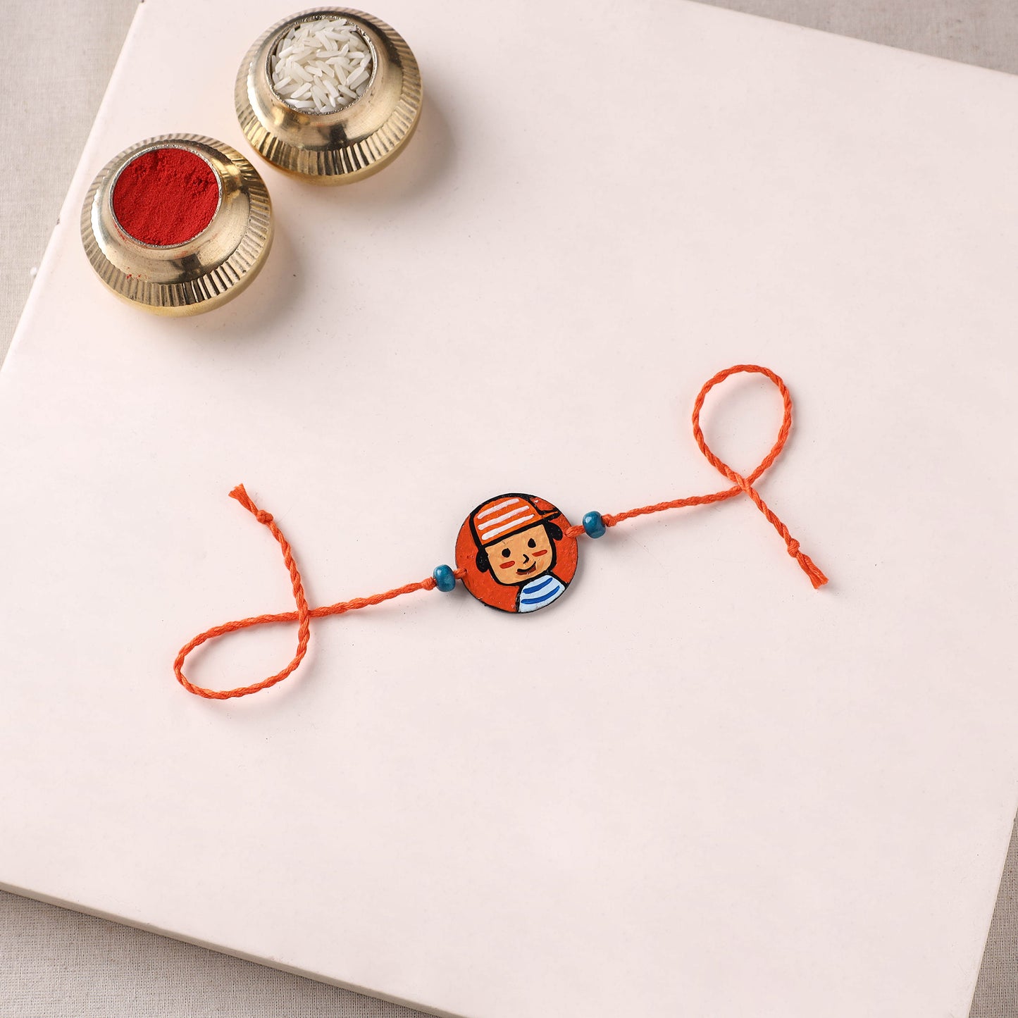 Boy - Handpainted Wooden Rakhi for Kids 14
