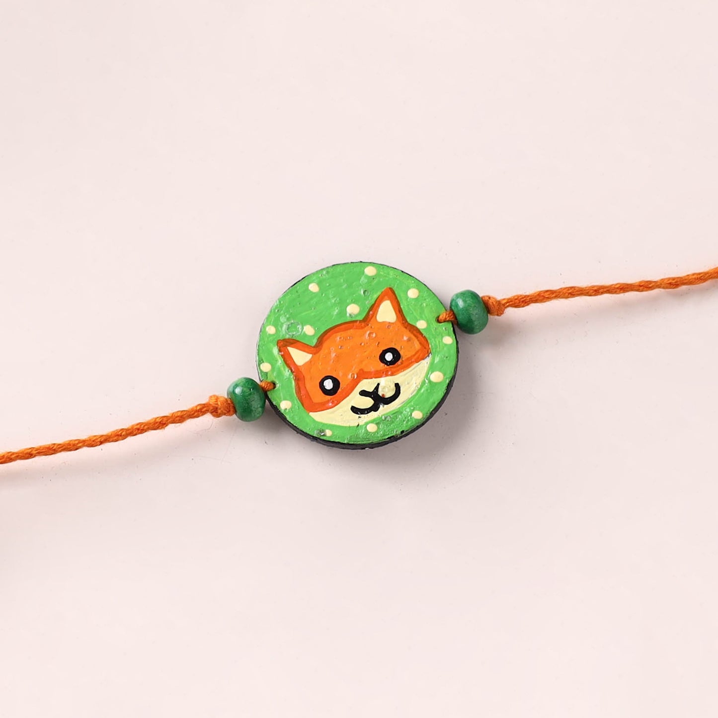 Cat - Handpainted Wooden Rakhi for Kids 18