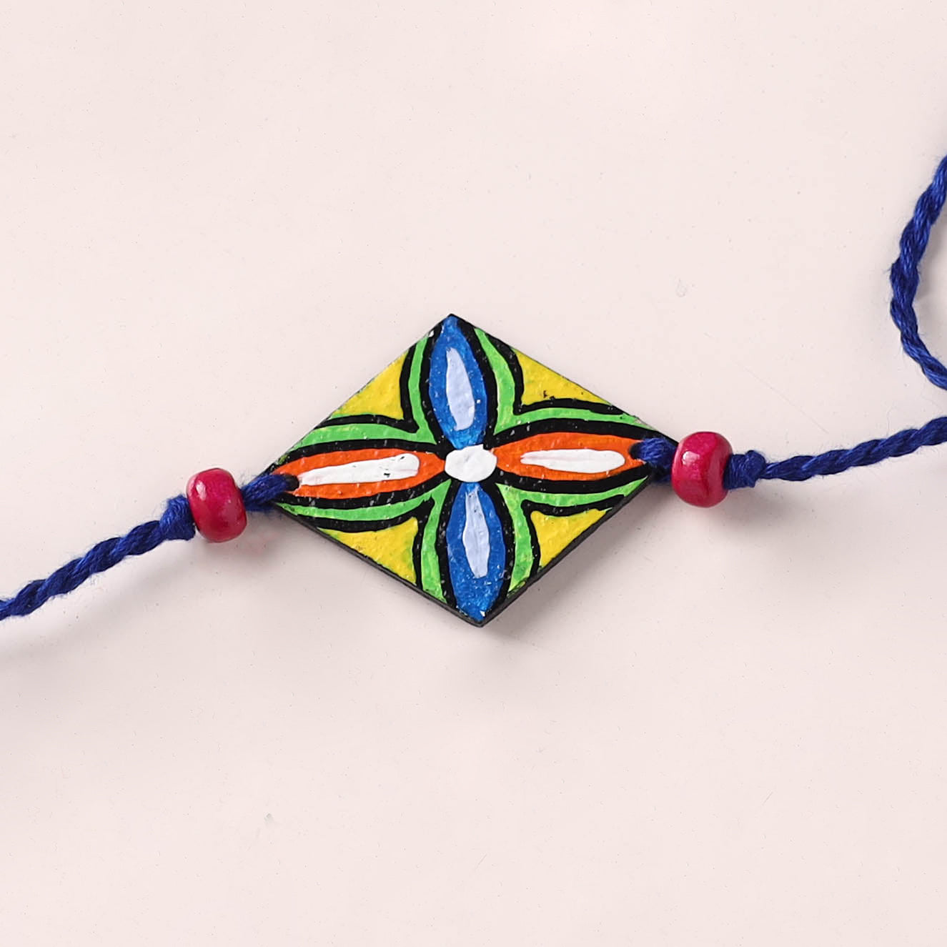Mandala Art Handpainted Wooden Rakhi 25