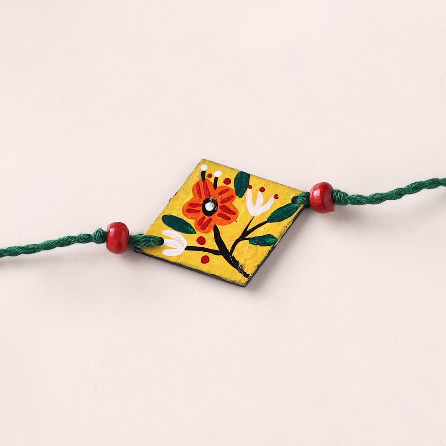 Mandala Art Handpainted Wooden Rakhi 30