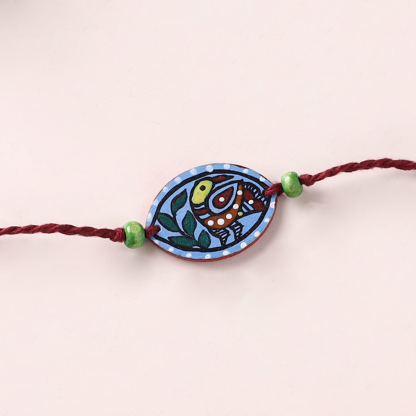Mandala Art Handpainted Wooden Rakhi 33