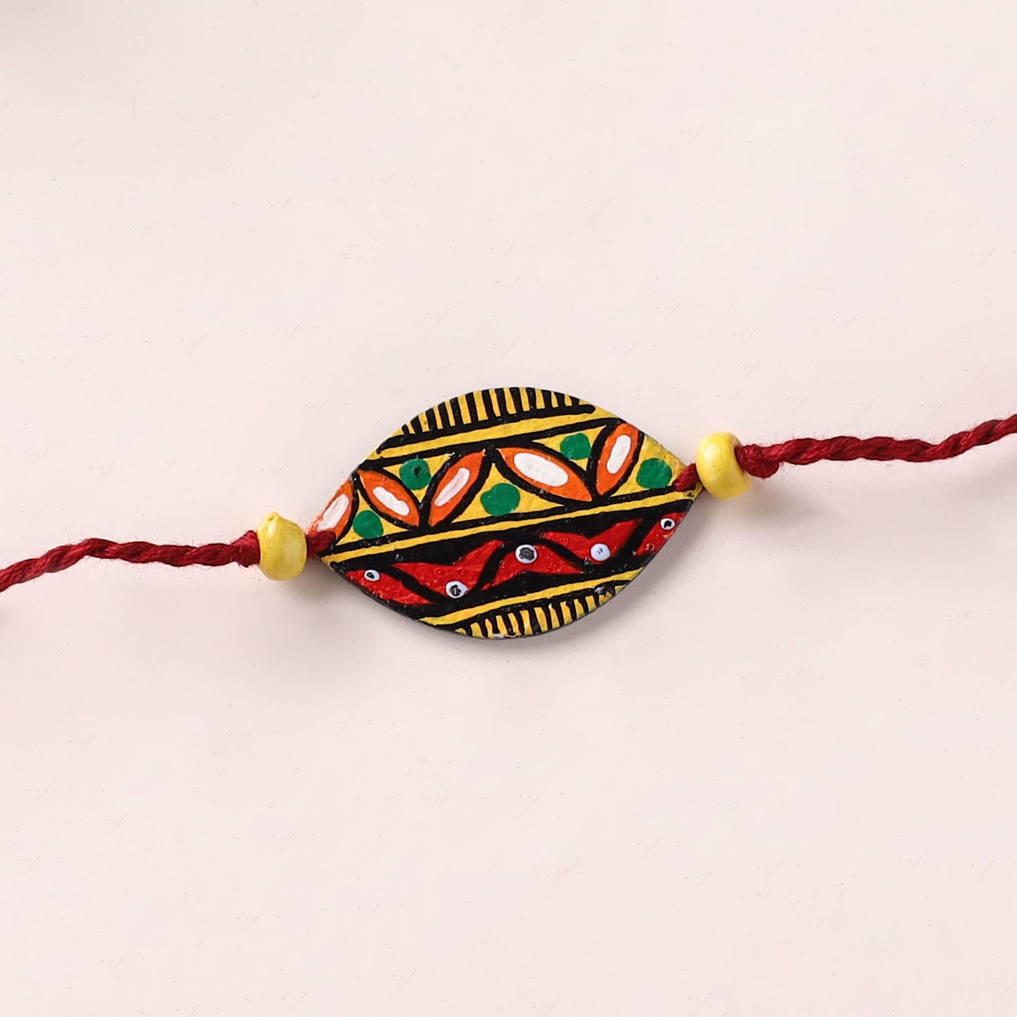 Mandala Art Handpainted Wooden Rakhi 34