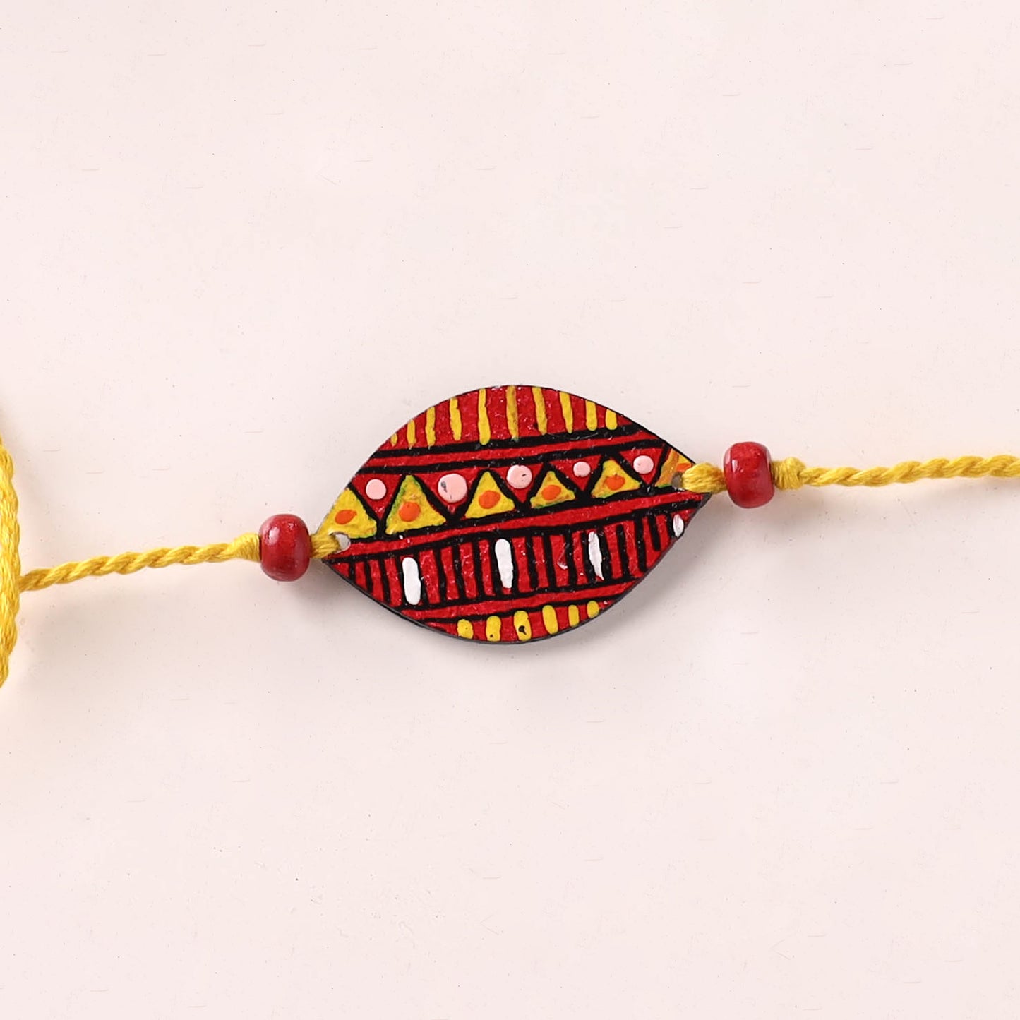 Mandala Art Handpainted Wooden Rakhi 40