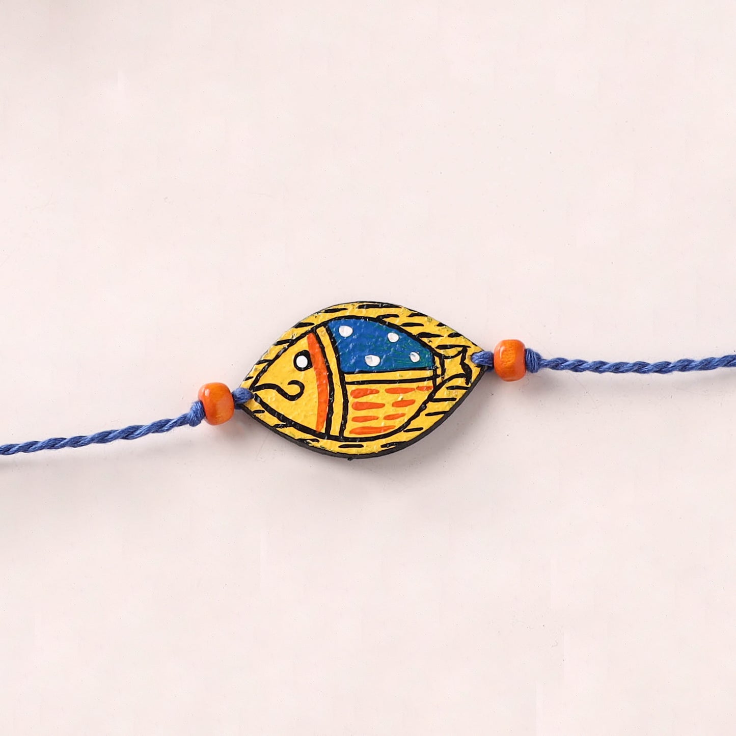 Mandala Art Handpainted Wooden Rakhi 47