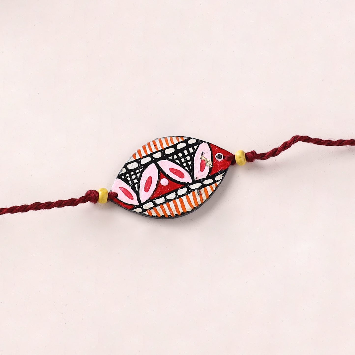 Mandala Art Handpainted Wooden Rakhi 49