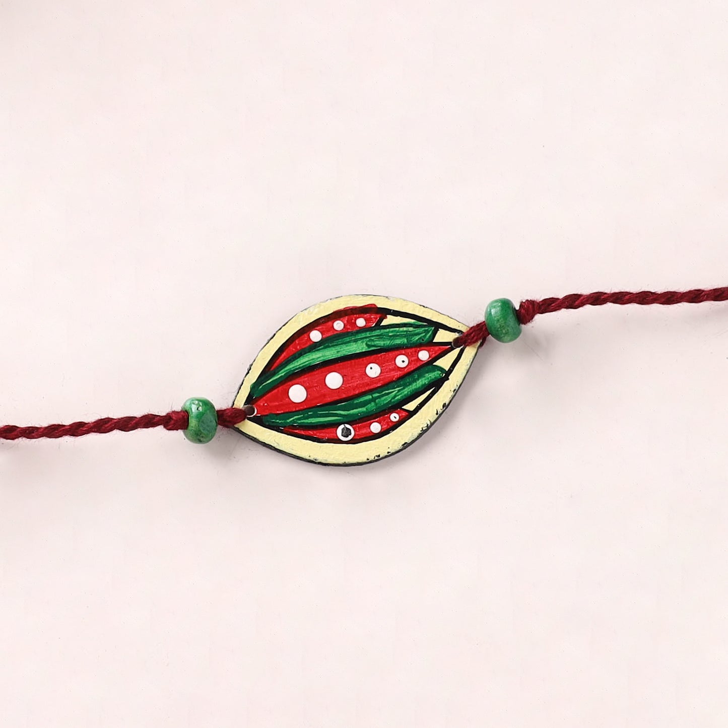 Mandala Art Handpainted Wooden Rakhi 50