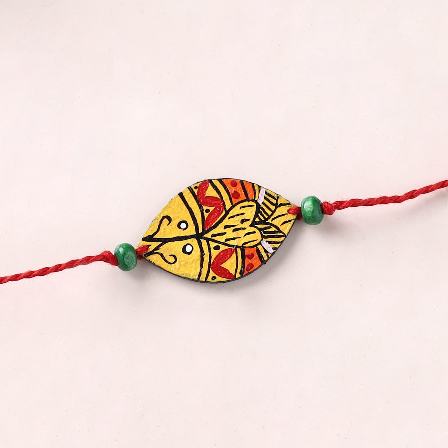 Mandala Art Handpainted Wooden Rakhi 54