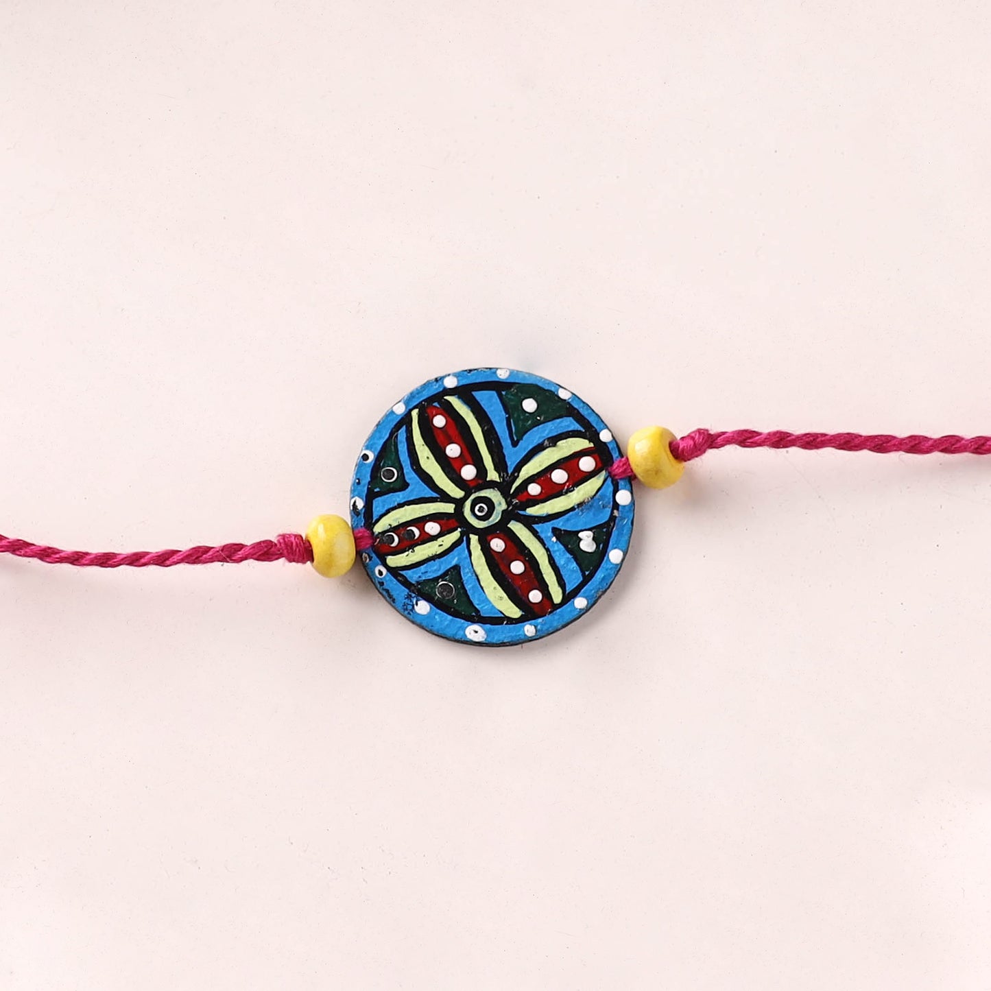 Mandala Art Handpainted Wooden Rakhi 55
