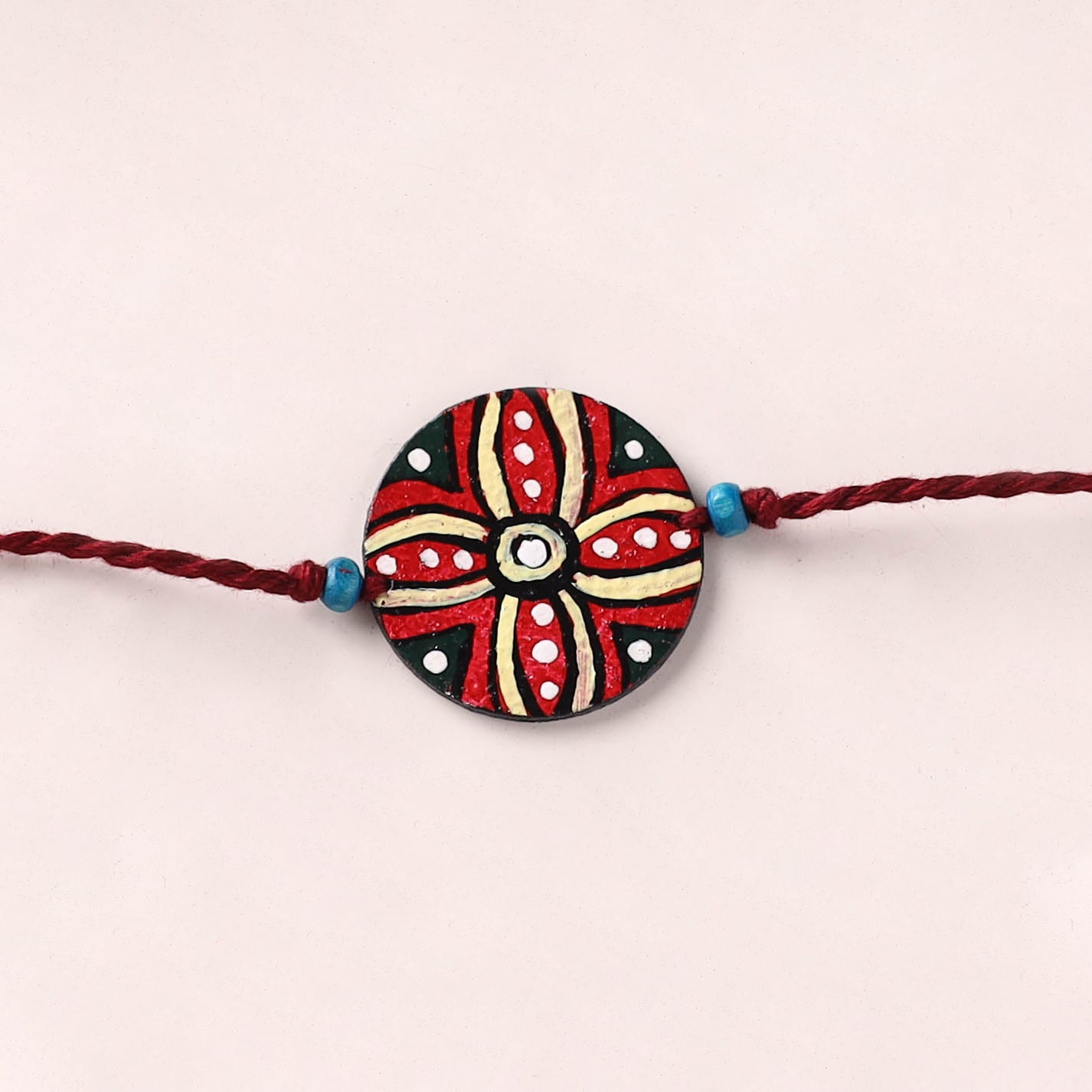 Mandala Art Handpainted Wooden Rakhi 57