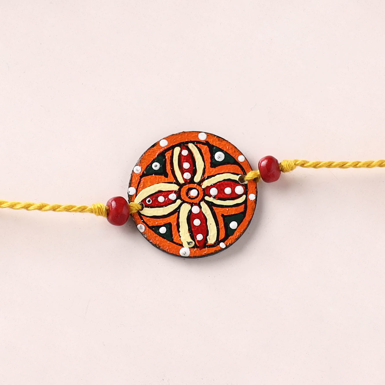 Mandala Art Handpainted Wooden Rakhi 58