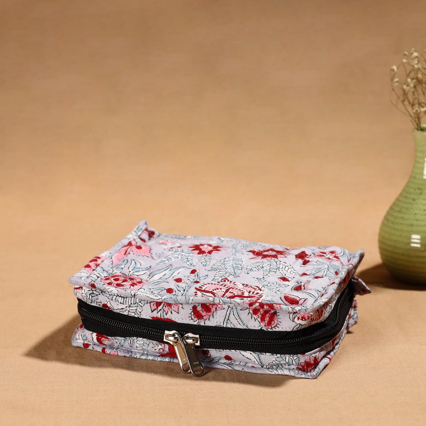 Multicolor Handmade Cotton Jewelry Organizer Bag for Travel