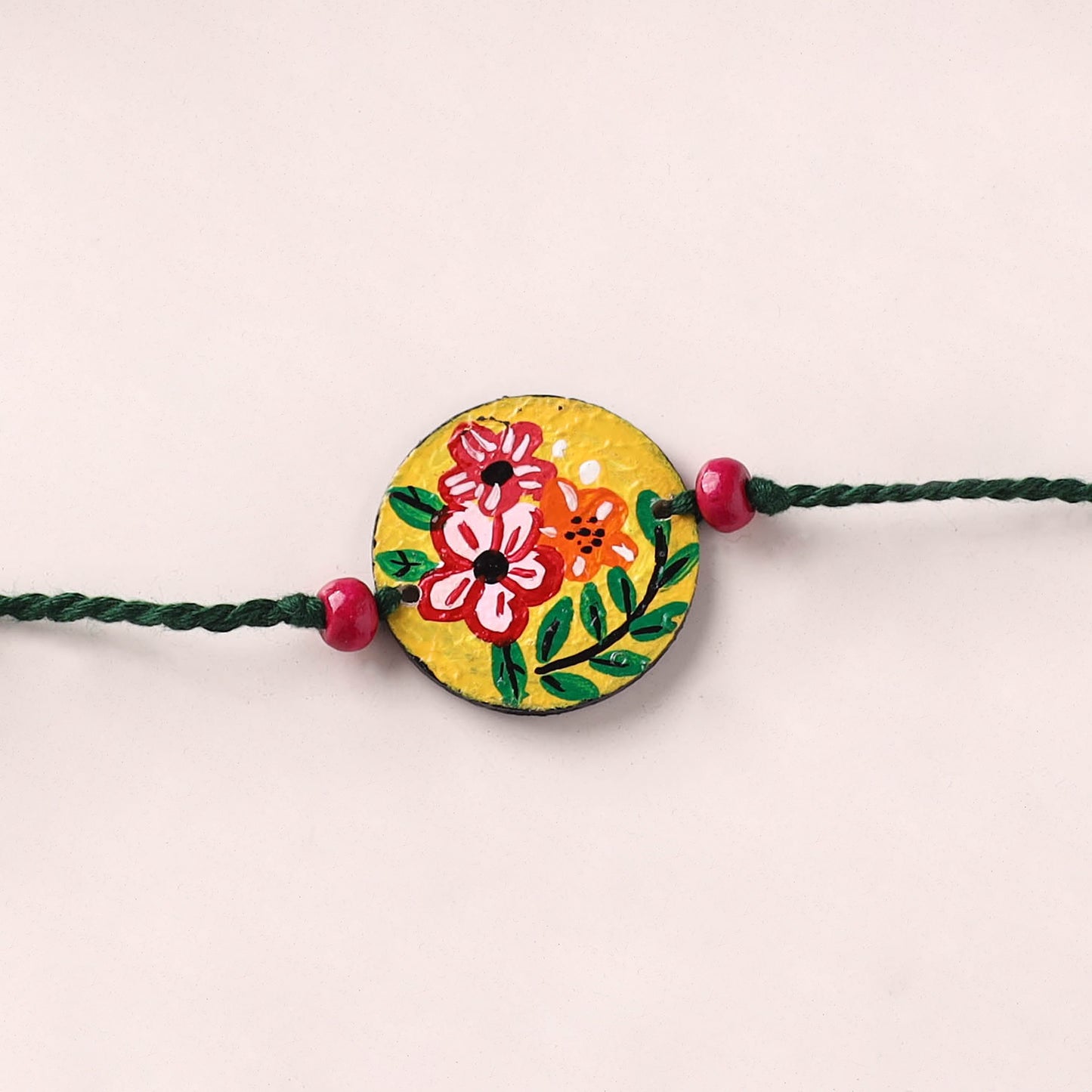 Mandala Art Handpainted Wooden Rakhi 61