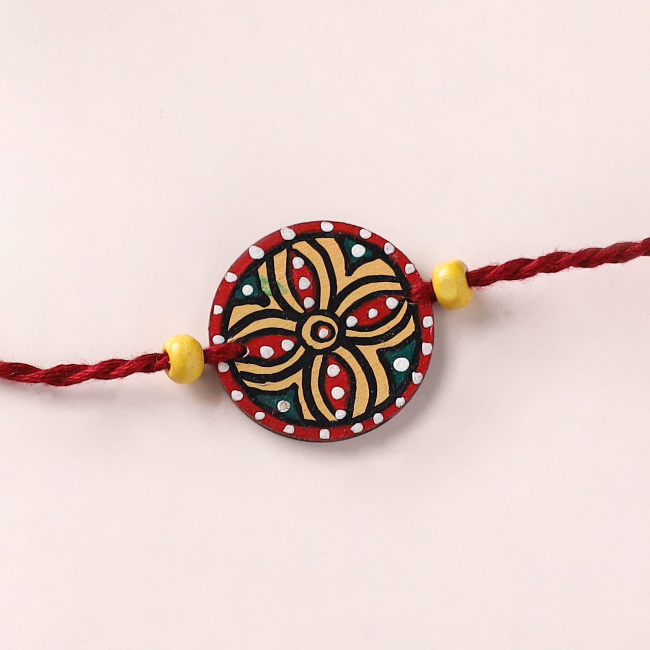 Mandala Art Handpainted Wooden Rakhi 62