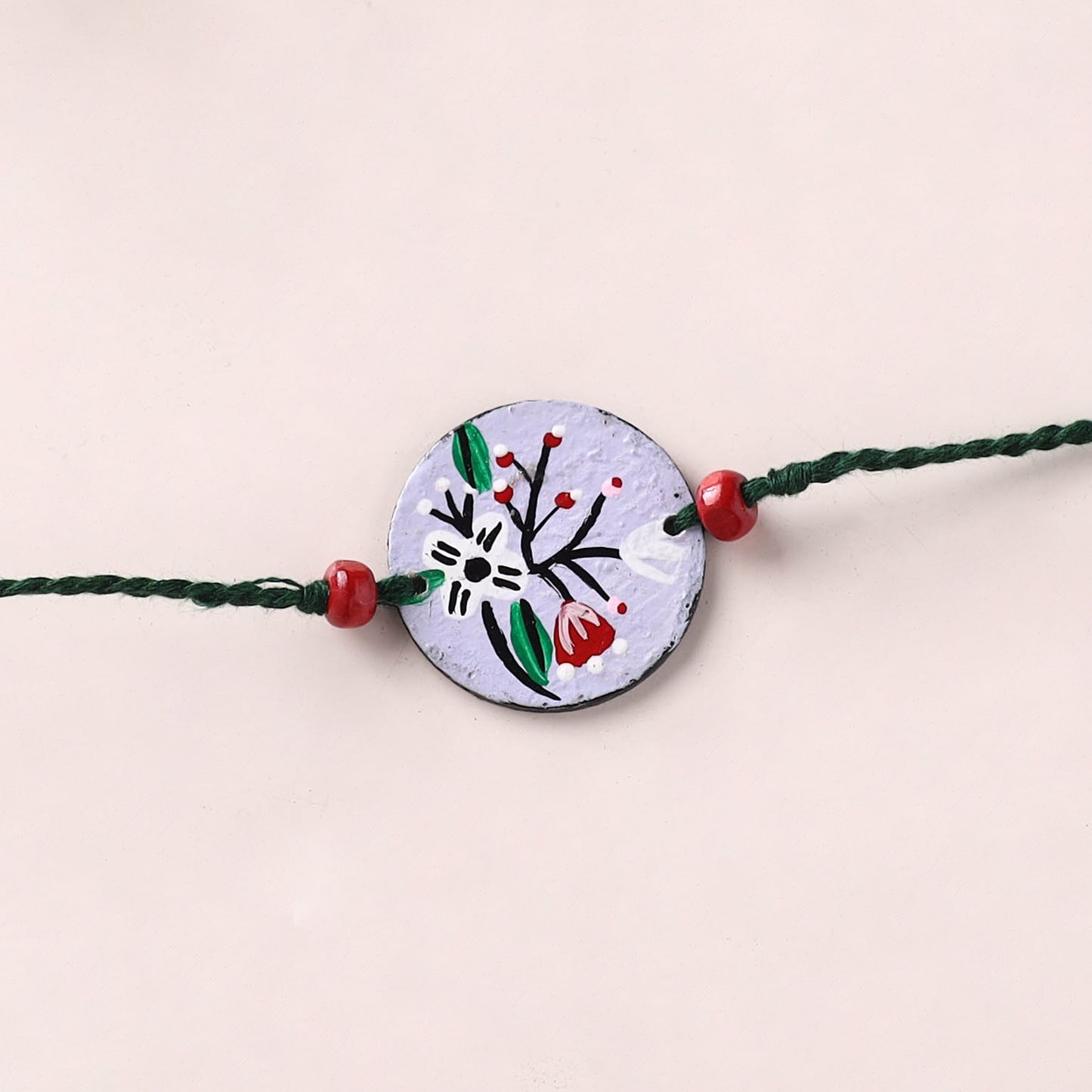 Mandala Art Handpainted Wooden Rakhi 63