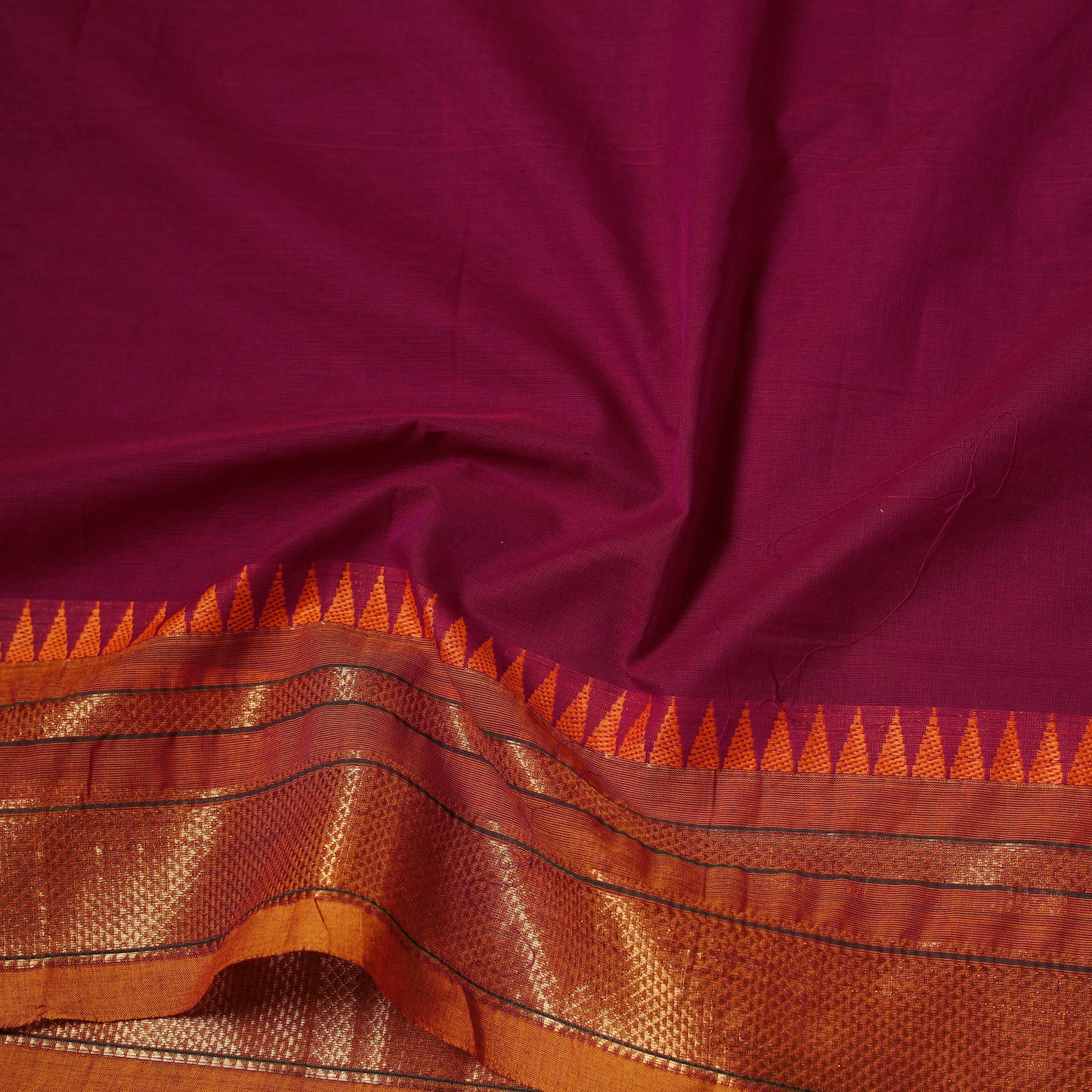 Pink - Kanchipuram Cotton Fabric with Zari Border 29