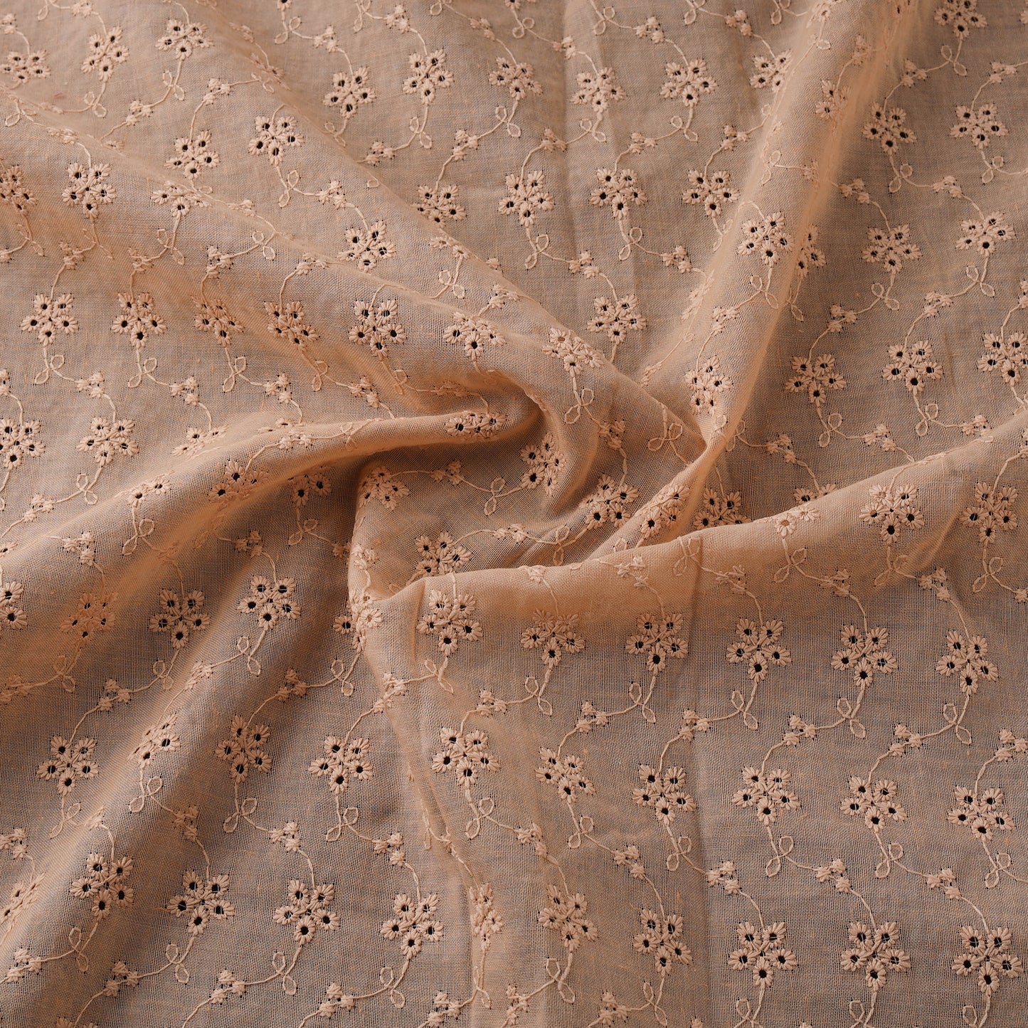 Floral Embroidered Cotton Hakoba Fabric 03