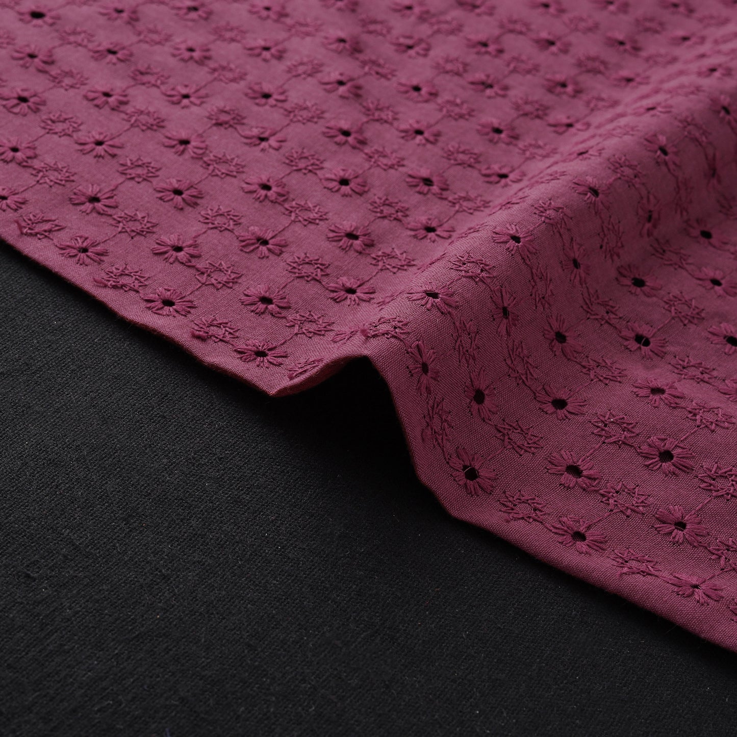 Floral Embroidered Cotton Hakoba Fabric 16