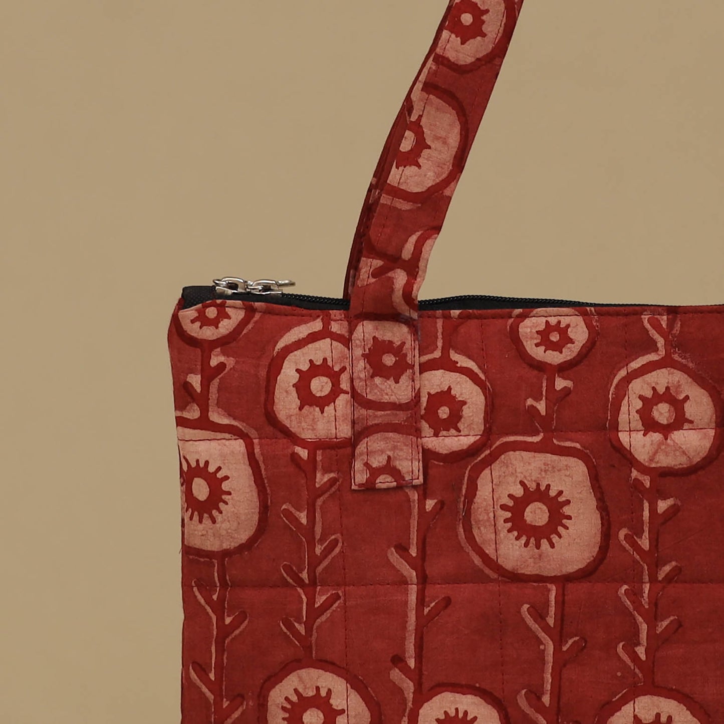 Handcrafted Cotton Quilted Handbag 11
