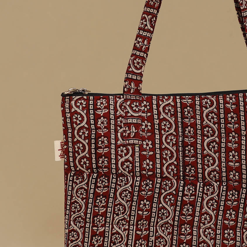 Handcrafted Cotton Quilted Handbag 14
