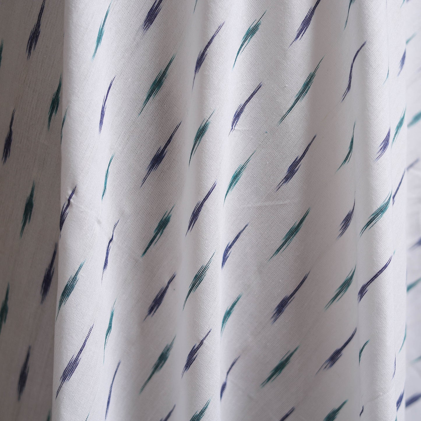 White - Pochampally Ikat Weave Cotton Fabric 20