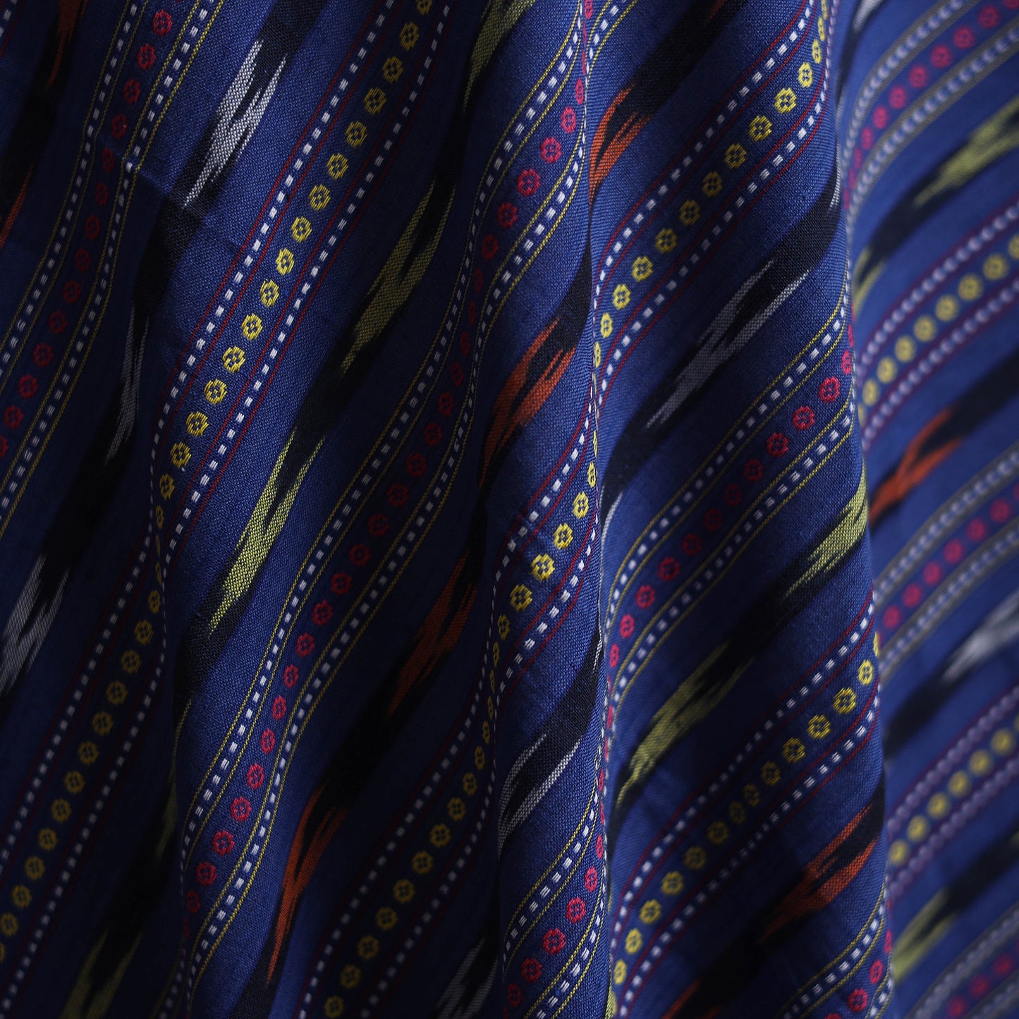 Blue - Cotton Pochampally Dabi Ikat Fabric 02