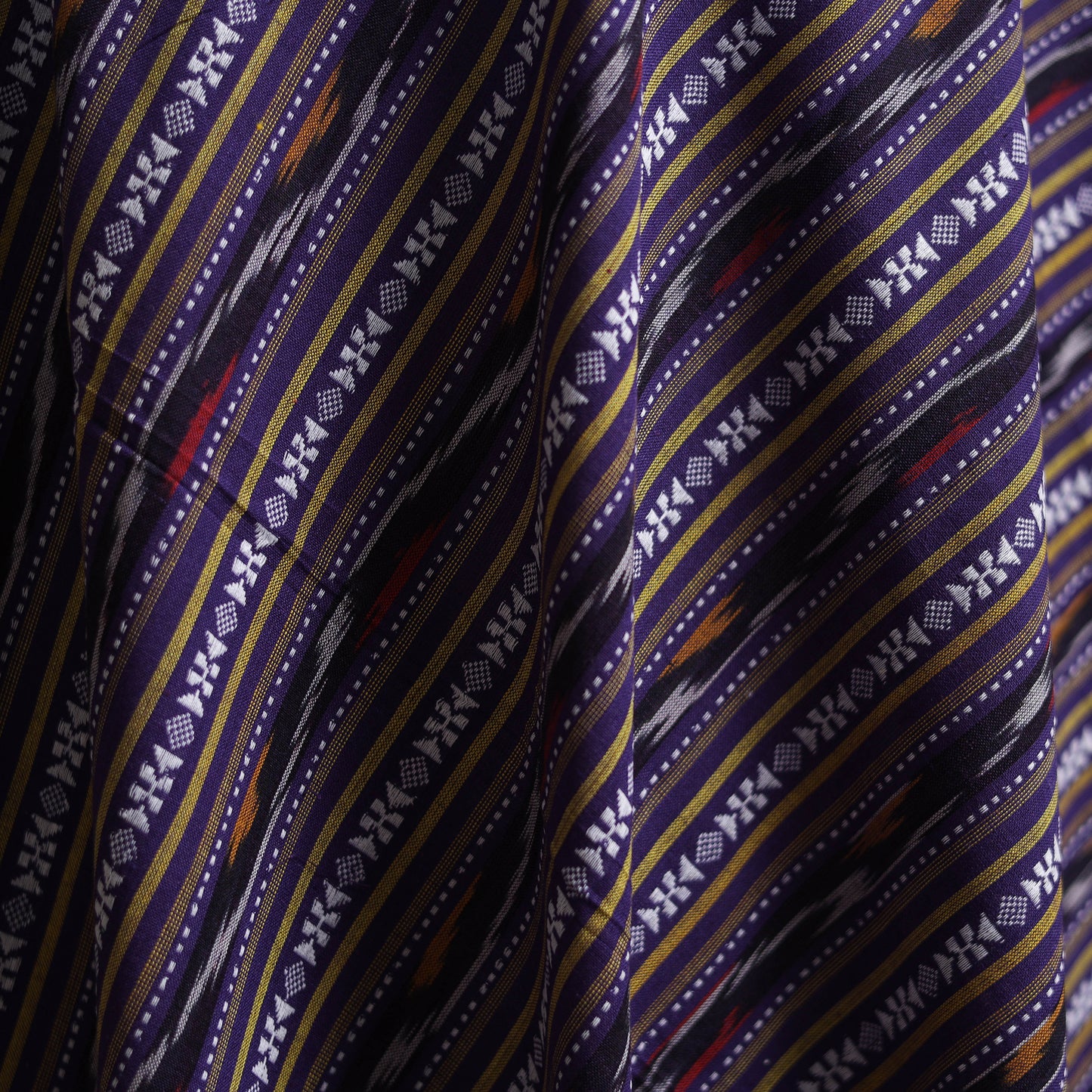 Purple - Cotton Pochampally Dabi Ikat Fabric 09