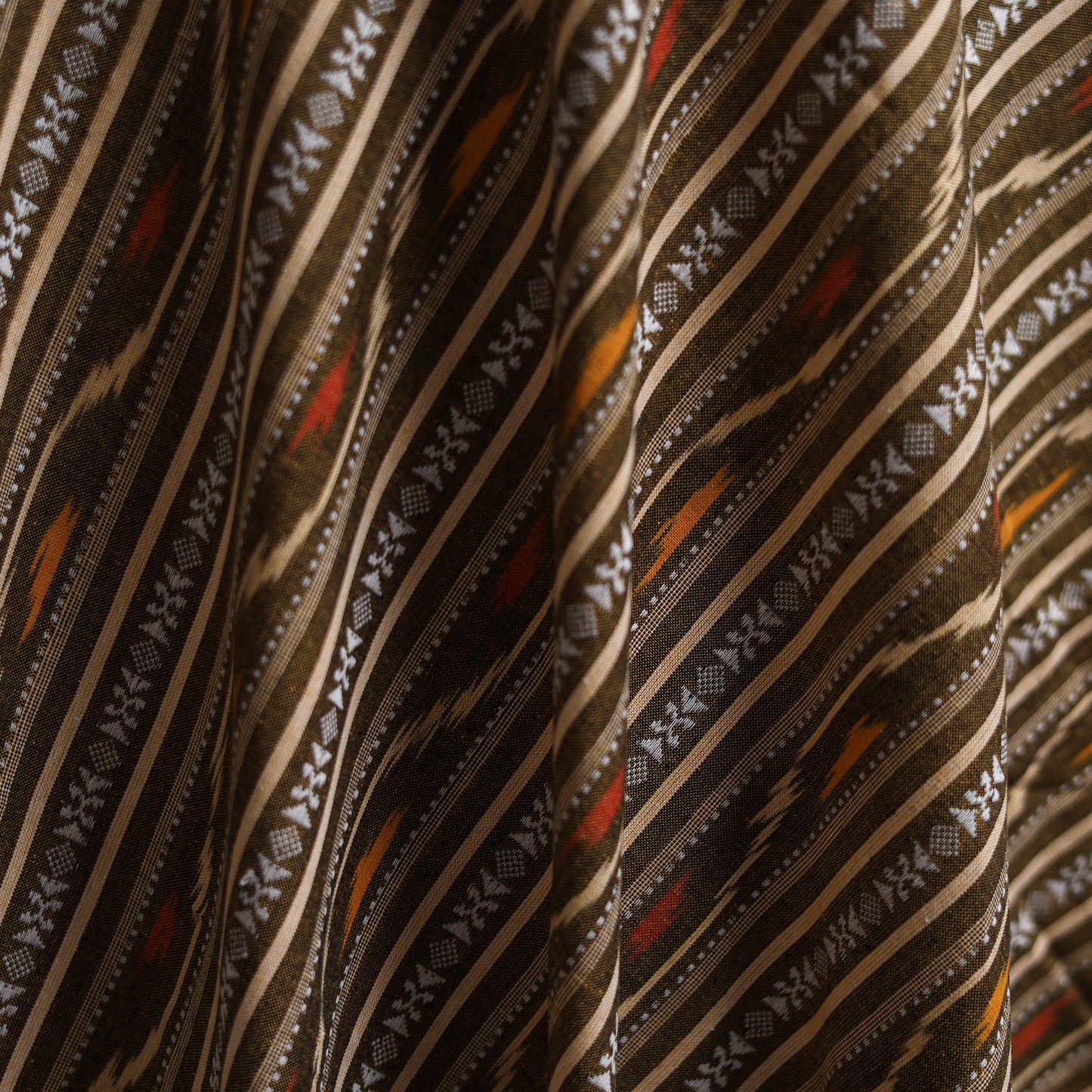Green - Cotton Pochampally Dabi Ikat Fabric 14