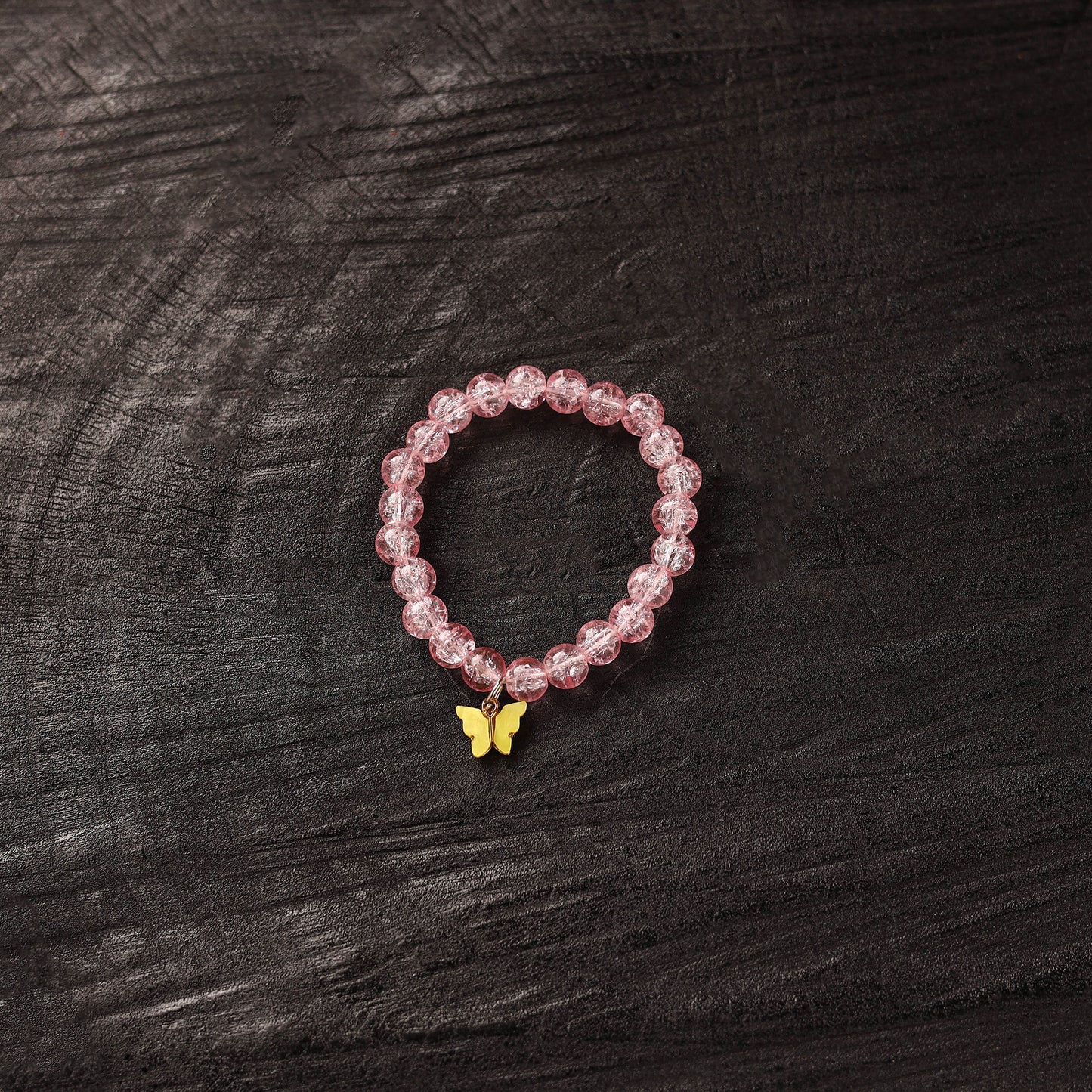 Handmade Crystal Beaded Bracelet with Butterfly Charm 11