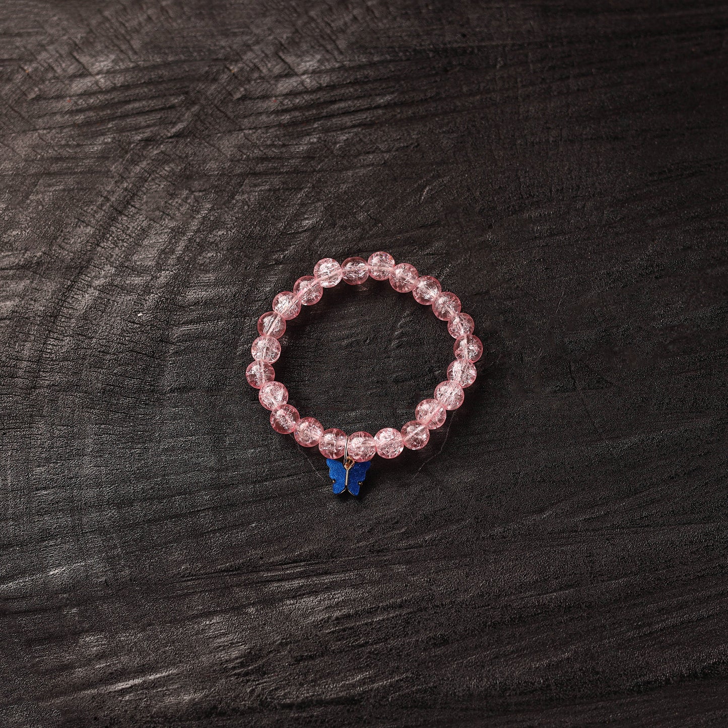 Handmade Crystal Beaded Bracelet with Butterfly Charm 12