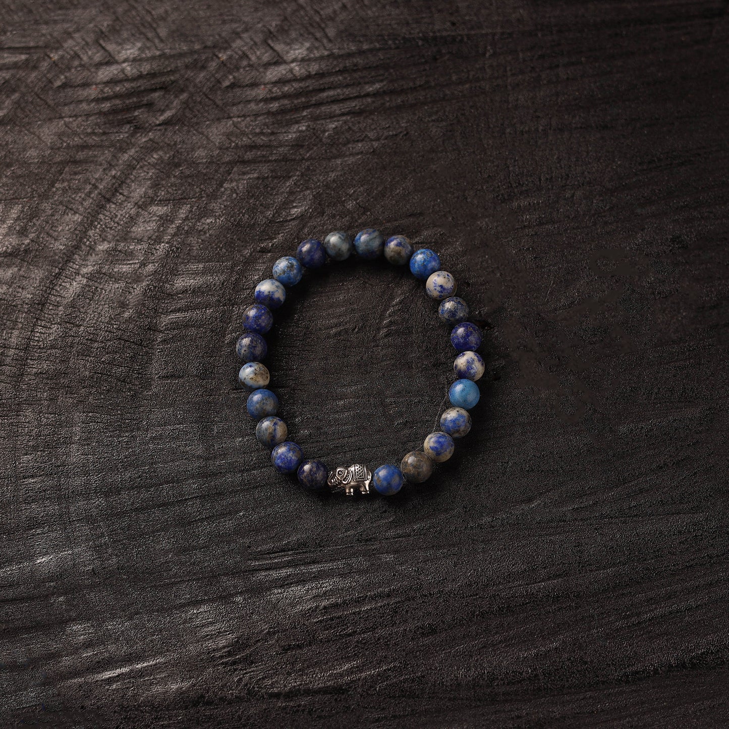 Handmade Stone Beaded Bracelet with Elephant Charm 19