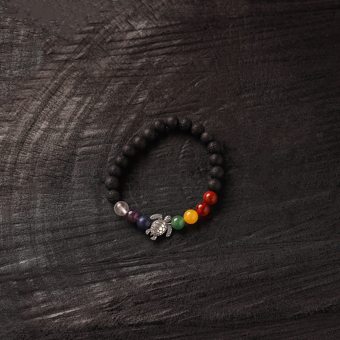 Handmade Crystal Beaded Bracelet with Tortoise Charm 21