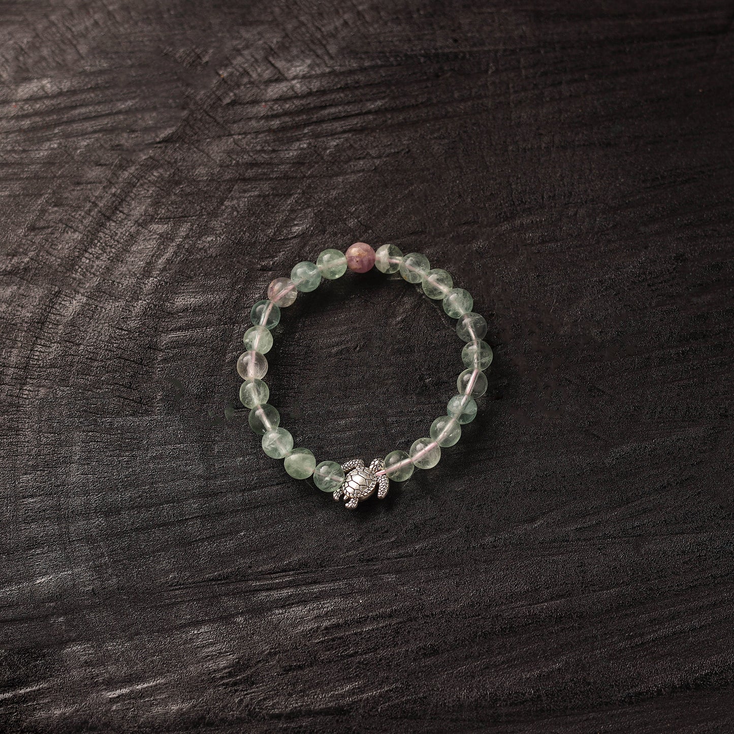 Handmade Crystal Beaded Bracelet with Tortoise Charm 23