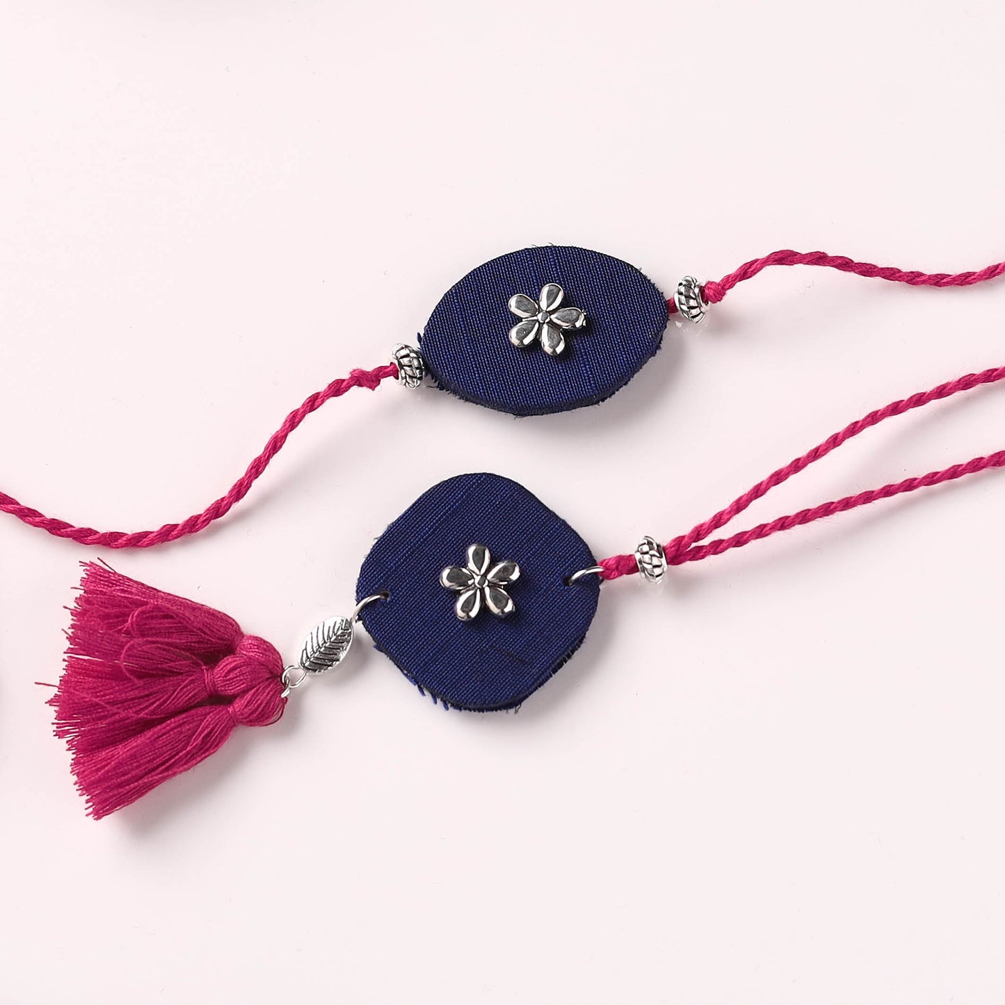 Handmade GS Bead Work Fabart Rakhi with Lumba Set 02