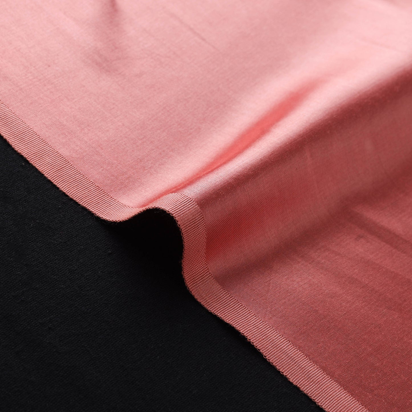 Peach - Pure Mashru Silk Plain Fabric (Width - 45 in)