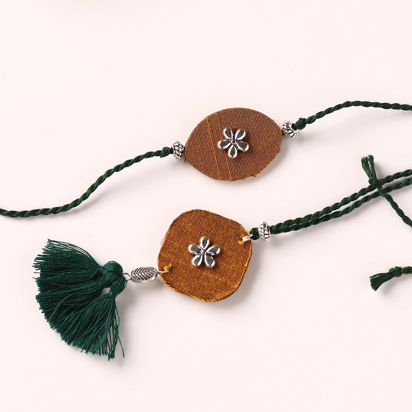 Handmade GS Bead Work Fabart Rakhi with Lumba Set 06