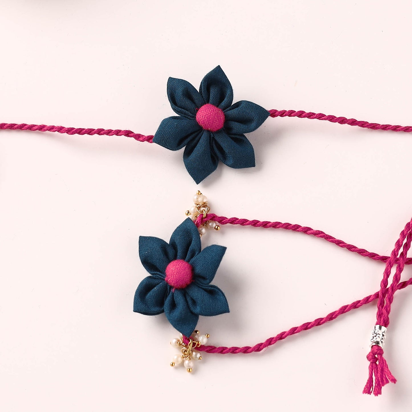 Flower Handmade Fabart Bhaiya Bhabhi Rakhi Set 118