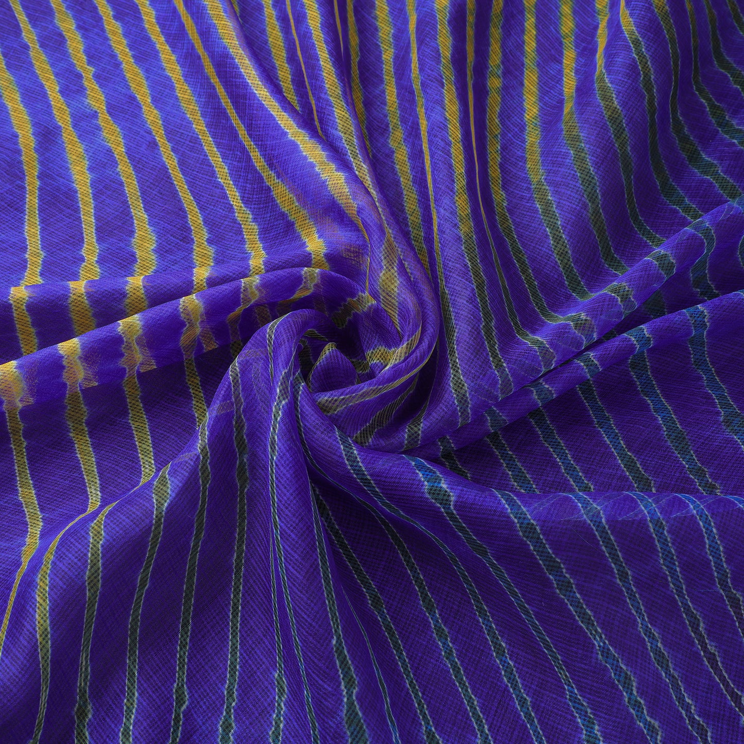 Purple - Leheriya Tie-Dye Kota Doria Silk Fabric 16