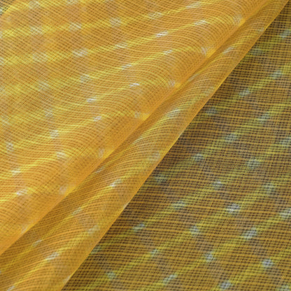 Yellow - Leheriya Tie-Dye Kota Doria Cotton Fabric 18